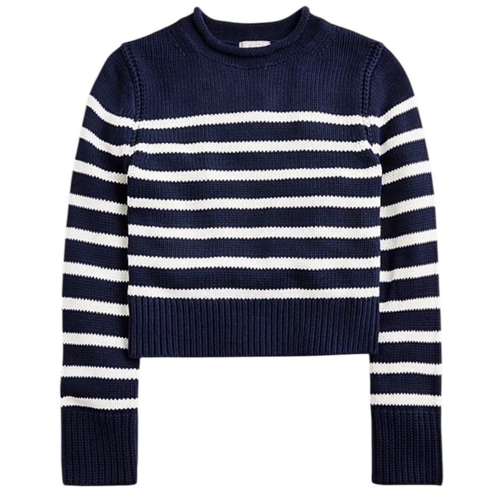 J. Crew Navy and White Striped Sweater